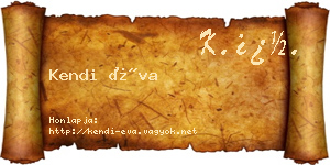 Kendi Éva névjegykártya