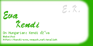 eva kendi business card